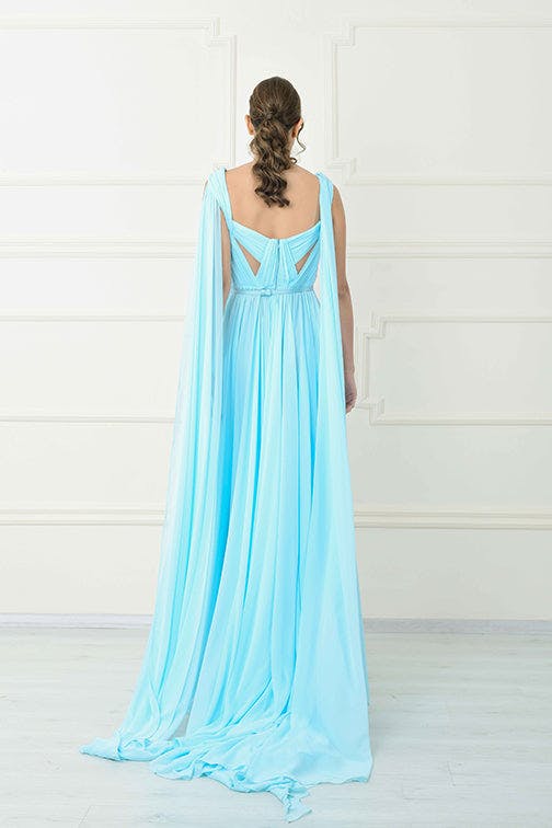 Look 02 - Elegant and flowy Blue dress - jfc