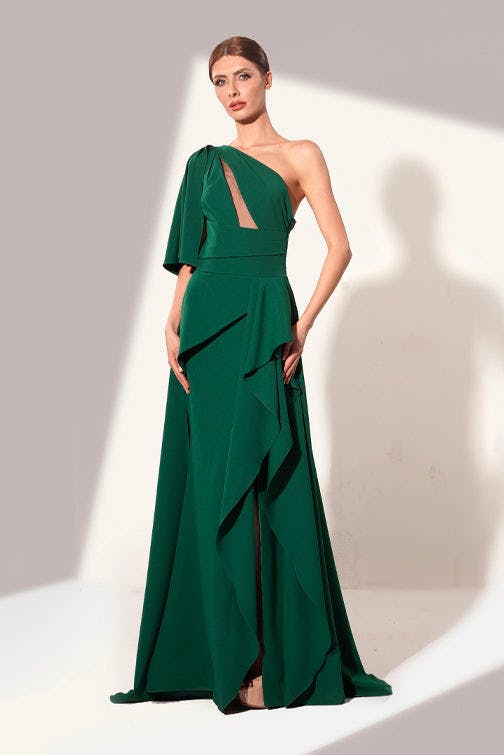 Look 20 - elegant green maxi dress